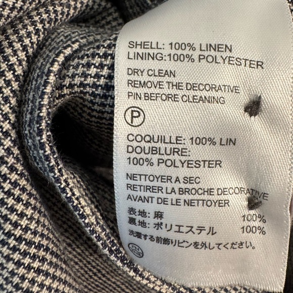 Tommy Bahama Linen Blazer Houndstooth Sport Coat Black White Mens Size XL - Picture 6 of 10